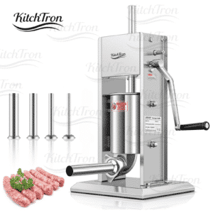 Manual Vertical Sausage Stuffers – Professional Stainless Steel Sausage Maker and Filler Kits with 2-Speed Operation and 4 Stuffing Tubes for Home and Commercial Use (3L, 5L, 7L)