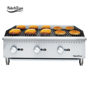 Commercial Gas BBQ Charbroilers – Stainless Steel Countertop Radiant Grills with U-Shaped Burners, Natural/Propane Gas Compatibility, and LP Conversion Kit for Restaurants (24", 36", 48")